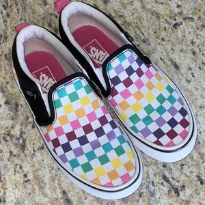 VANS US MISSY SIZE 2 KIDS MULTI COLOR CHECKERS